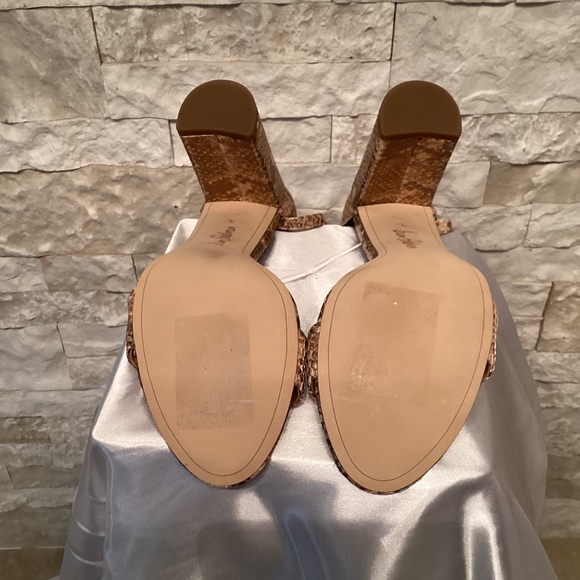 Sam Edelman Yaro Gold and Brown Faux Snakeskin Block Heels - Picture 5 of 5